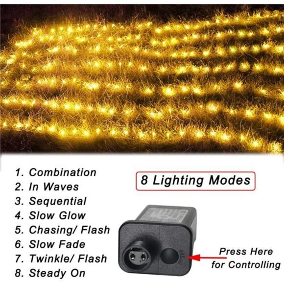 Net Lights, 300LED Christmas Mesh Light, 14.8x4.9 ft Fairy String Mesh Light - Picture 3 of 7